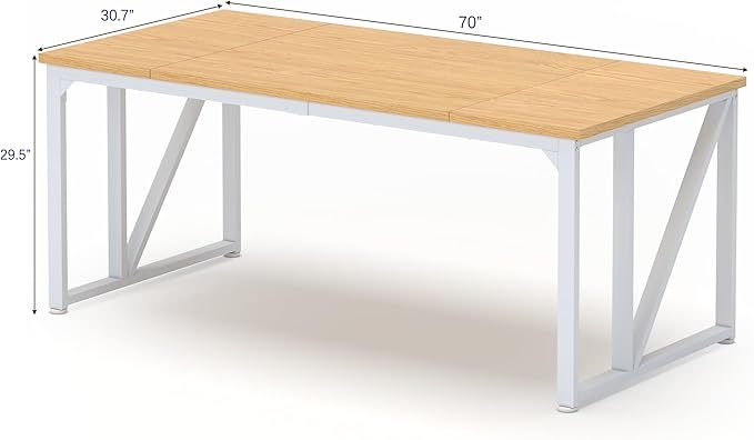 NSdirect Computer Desk 70×30.7 Inch Gaming Desk with Deeper &amp Thicker Desktop Office Desk Work Desk for Home Office Natural