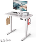 Monomi Small Electric Standing Desk 35 x 24 Whole Piece Height Adjustable with Memory Controller White Sit to Stand Desk Workstation for Home Office