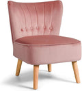 Nightcore Velvet Accent Chair Set Leisure Single Club Chair Set with Footrest Modern Tufted Upholstered Chair Set with Unique Velvet Upholstery for Living Reading Room Bedroom (Pink)