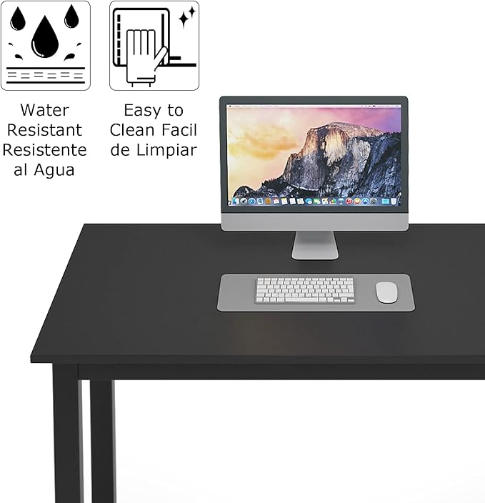 sogesfurniture 47.2 inches Office Desk Computer Desk Gaming Desk Computer Table Sturdy Writing Workstation for Home Office Black