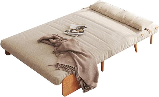 JASIWAY Convertible Chair Bed Sleeper 3-in-1 Futon Sofa Bed Chaise Lounge Couch Fabric Recliner for Small Space Apartment Beige (43.3)