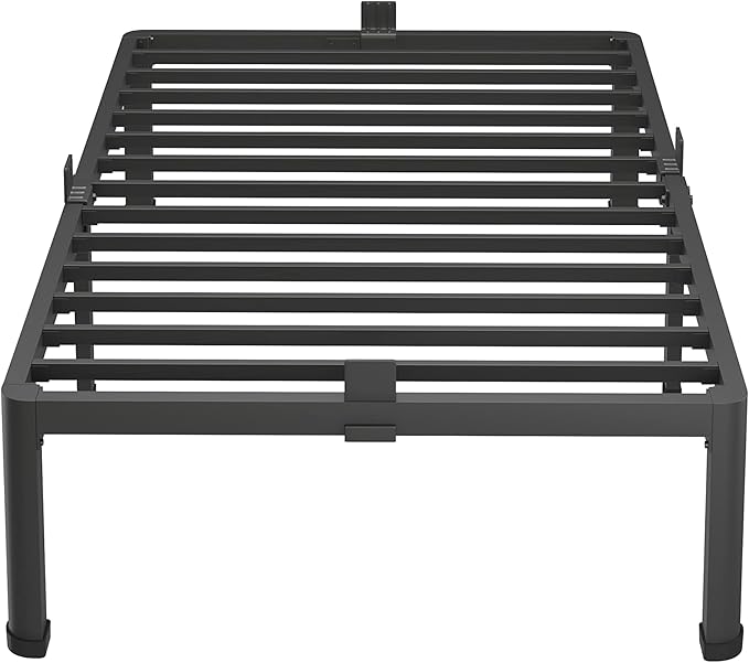 MAF 12 Inch Twin XL Metal Platform Bed Frames with Round Corner Legs Mattress Slide Stopper 3000 LBS Heavy Duty Steel Slats Support No Box Spring Needed Noise Free
