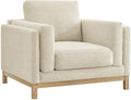 Modway Roscoe Fabric Armchair in Ivory - Comfortable Deep Seat Accent Chair with Arms for Living Room or Bedroom