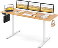 Giantex 63 x 24 Electric Standing Desk with Adjustable Height Stand up Computer Workstation with Cable Hole Hook Modern Gaming Table Ergonomic Sit Stand Desks for Home Office (Natural)