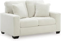 Signature Design by Ashley Ammon Casual Anti Sag Loveseat with Loose Seat Cushion and 2 Accent Pillows White