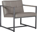 Camber Modern Accent Chair in Blended Leather Pewter Gray/Mushroom
