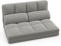 Giantex Floor Sofa Bed with 2 Pillows Convertible Sofa Couch w/ 6 Positions Adjustable Backrest Velvet Cover Folding Lazy Sleeper Sofa for Living Room Bedroom Guest Room (Light Grey)