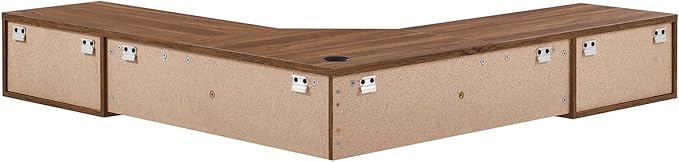 Modway EEI-6181-WAL Render Wall Mount Corner Office Desk Walnut