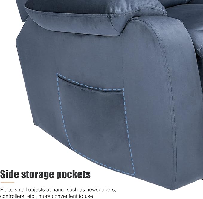 DAZONE Grey Small Power Lift Recliner Chair for Elderly - Quiet Motor Electric Recliner with Overstuffed Comfort with Space-Saving Design for Living Room Bedroom