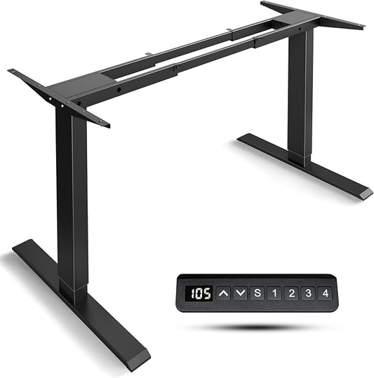 Dual Motor Standing Desk Frame- Height Adjustable Electric Desk Legs Heavy Duty Sit to Stand Up Desk Base 4 Memory Settings Controller for Adjustable DIY Desktop Over 300 lbs Load Capacity
