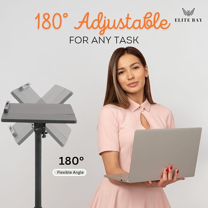 Adjustable Work-from-Home Working Station – Compact Mobile Desk with MDF Tabletop &amp Steel Frame | Height Adjustable 58–90cm | Space-Saving Design | Black Finish | Ideal for Small Spaces Uses