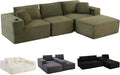 110 Boneless Couch in A Box Convertible L Shaped Modular Sectional Sofa Set with Deep Seat Corduroy Cloud Couch Sectional Couches for Living Room No Assembly Required(3 Seat+ 1 OttomanGreen)