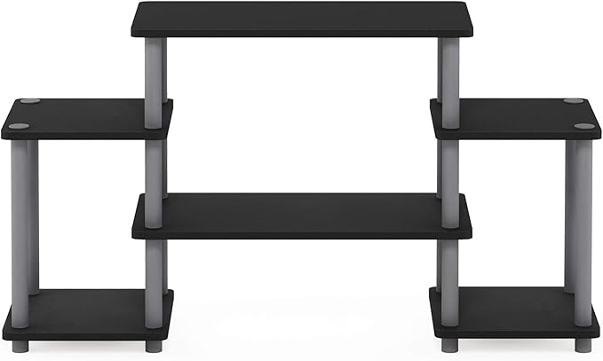 Furinno Turn-N-Tube No Tools Entertainment TV Stands Black/Grey