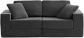 FILUXE Modular Sectional Sofa Modern Modular Sofa Couch with Deep SeatComfy Cloud Couch Sectional Couches for Living Room Bedroom and Apartment2-SeaterDark Grey