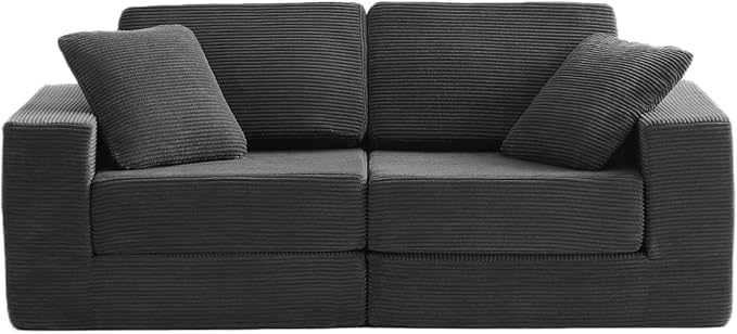 FILUXE Modular Sectional Sofa Modern Modular Sofa Couch with Deep SeatComfy Cloud Couch Sectional Couches for Living Room Bedroom and Apartment2-SeaterDark Grey