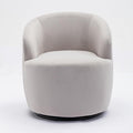 Swivel Barrel Accent Chair Velvet 360° Swivel Chair Small Leisure Chair Single Sofa Chair with Metal Swivel Base for Living Room Hotel Bedroom Office Coffee Shop (Gray + Velvet)