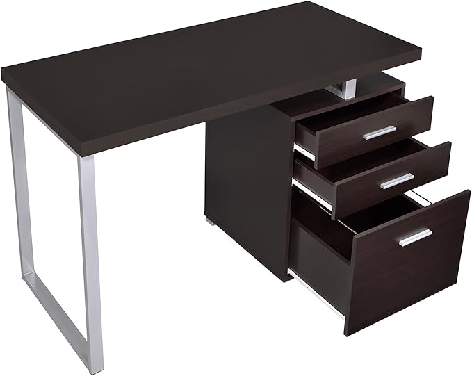 Cappuccino 3-Drawer Reversible Office Desk
