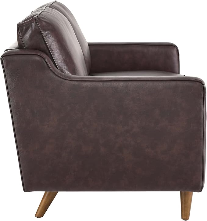 Modway Impart Upholstered Genuine Leather Loveseat in Brown
