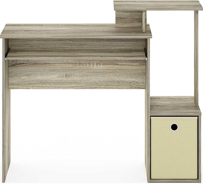 Maykoosh Writing Desk - Compact Computer Desk with Keyboard Drawer &amp CPU Storage - Modern Home Office Desk