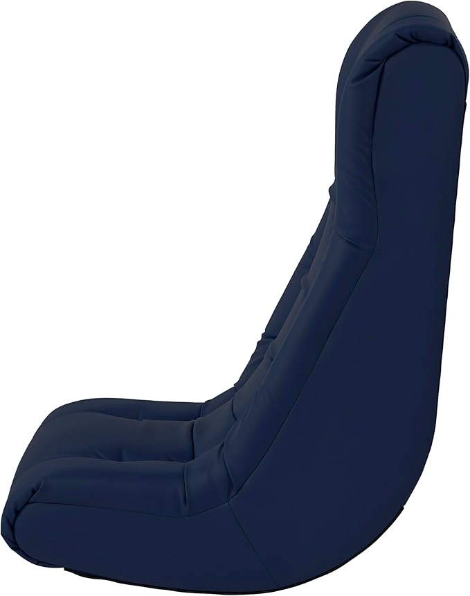 Factory Direct Partners Soft Tufted Floor Rocker - Cushioned Ground Chair for Kids Teens and Adults - Great for Reading Gaming Meditating TV - Navy 10488-NV