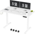 Furmax Electric Standing Desk 47 x 24 Inches Height Adjustable Desk with Removable Casters Home Office Computer Desk (White)