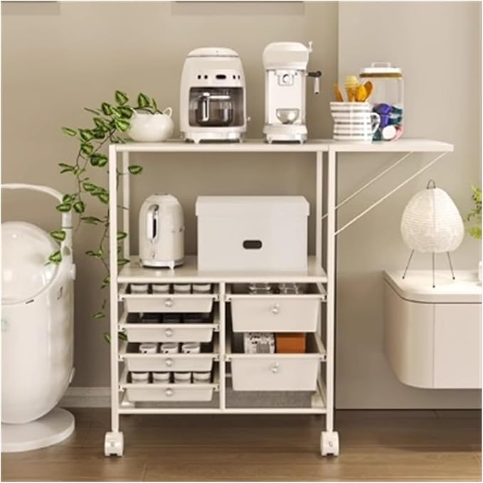 Mobile Filing Cabinet with Wheels File Storage Cabinet Kitchen Microwave Shelving Coffee Maker Stand Trolley File Cabinet