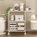 Mobile Filing Cabinet with Wheels File Storage Cabinet Kitchen Microwave Shelving Coffee Maker Stand Trolley File Cabinet