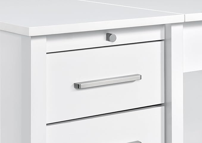 Coaster Home Furnishings - Dylan - Engineered Wood - 60-Inch Lift-Top Office Desk Includes 4 Drawers with Full-Extension Glide and 2 Pull-Out Trays - Home Office - White High Gloss - 801573