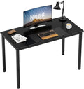 Need Small Computer Desk Writing Desk 39 3/8'' L Study Desk for Small Space Gaming Desk Sturdy and Heavy Duty Home Office Desk for Dormitory/Meeting Room AC3CB(100 * 60) Beside TableBlack/Black