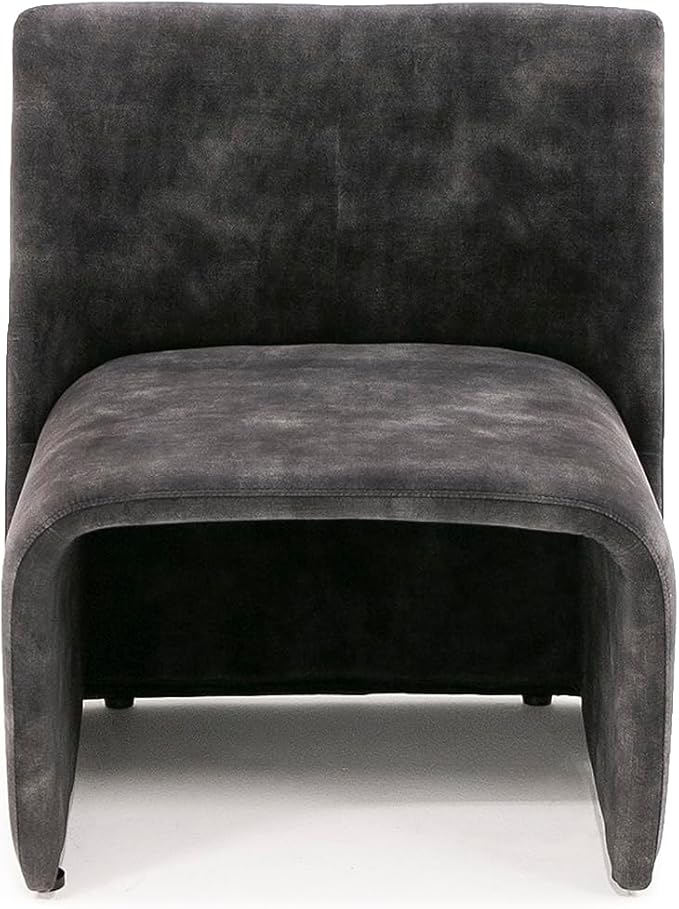 Limari Home Rivis Collection Modern Living Room Fabric Upholstered Accent Chair Dark Grey