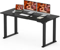 4 Legs Standing Desk Large 63x28 Inches Electric Adjustable Height Desks with Splice Board Stand Up DesksHome Office Computer Workstation Black