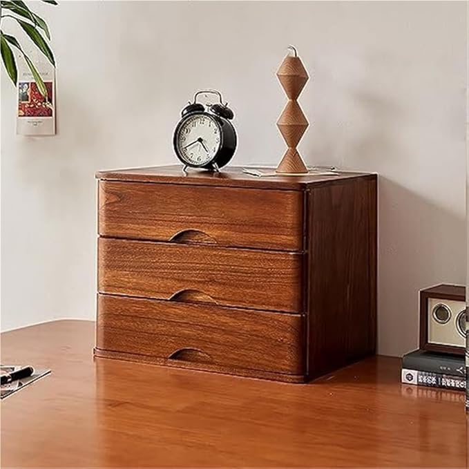 Solid Wood Desktop Drawer File Cabinet Office Storage Organizer for Computer Files and Supplies Single Color - 4-Drawer Version(2)