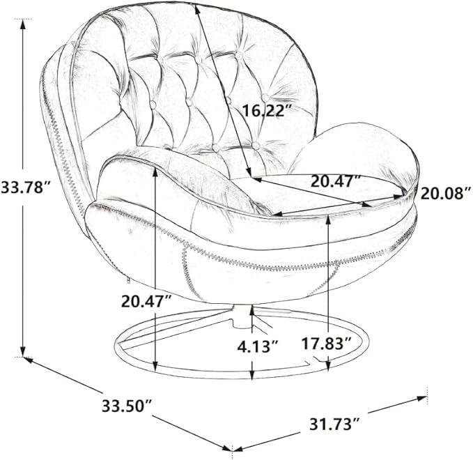 Swivel Accent Chair with Ottoman Velvet Lounge Chair Comfy Living Room Chair Lazy Sofa for BedroomApartment Reading RoomBeige