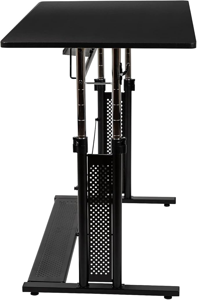 Flash Furniture Fairway Height Adjustable (27.25-35.75H) Sit to Stand Home Office Desk - Black