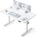 BANTI 55 × 28 Inches Standing Desk Ergonomic Electric Height Adjustable Sit and Stand Up Computer Desk with a Deeper Desktop White Frame/Whitetop