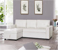 Naomi Home Transform Any Space: Sleeper Sectional Sofa with Convertible Sofa Bed &amp Inviting Chaise &amp Durable Cushions for Lounge Living Room - White/Air Leather