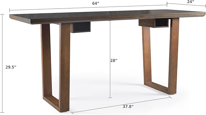 Aiden Oak Finish Wood Writing Computer Desk Modern Style Simple Sleek Table for Home Office