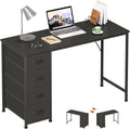 Somdot 47 Computer Desk with 4 Drawers for BedroomSimple Home Office Writing DeskGaming Table with StorageModern Work for Home Office Study Living RoomBlack