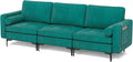 Giantex 97 Sectional Sofa Couch 3-Seater Modular Sleeper with 5 Thick Cushion Bolsters Armrest Magazine Pocket Metal Legs Modern Apartment Family Living Room Reception Bedroom Office