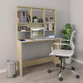 Desk with Shelves Computer Desk with Drawers and Shelves Home Use Computer Desk Office Desk with Storage Desk Bookshelf Sonoma Oak 43.3x17.7x61.8 Engineered Wood Brown