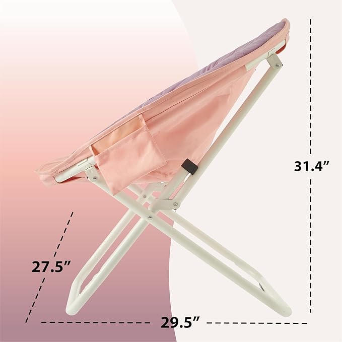 Urban Lifestyle Colorblock Micromink Saucer™ Chair with White Legs Purple/Pink