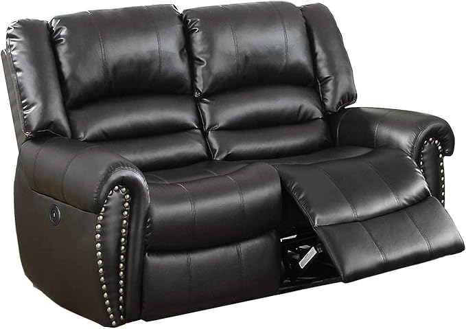 Poundex Love Seats Motion Loveseat Black
