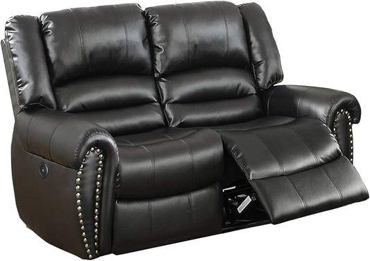 Poundex Love Seats Motion Loveseat Black