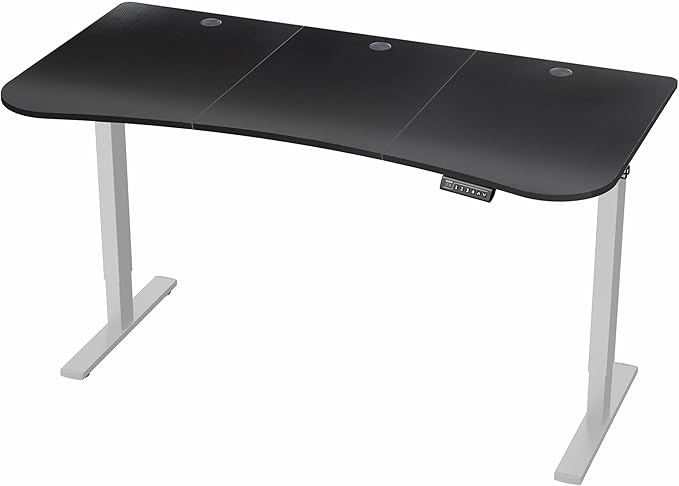VIVO Electric 63 x 32 in Standing Desk Memory Height Adjustment 1B Series Holds 220 lbs Black Carbon Fiber Top Gray Frame DESK-KIT-1G1R
