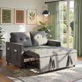 Sofa Bed Pull Out Couch with Side Pockets 3 in 1 Velvet Fabric Loveseat Sleeper Sofa Bed Pull Out Couch with Adjustable Backrest for Living Room Bedroom Apartment Gray 53 Inch