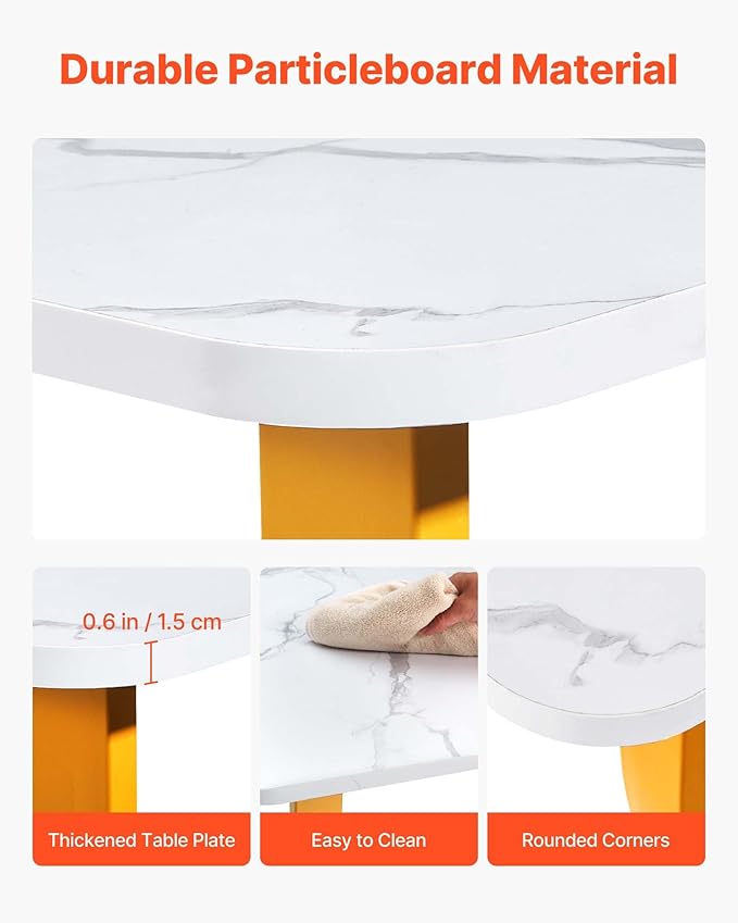 VEVOR Executive Desk 63 W x 31.5 D Large Office Desk Modern Computer Table Conference Meeting Room Table Business Furniture Enlarged Desktop for Home Office White and Gold