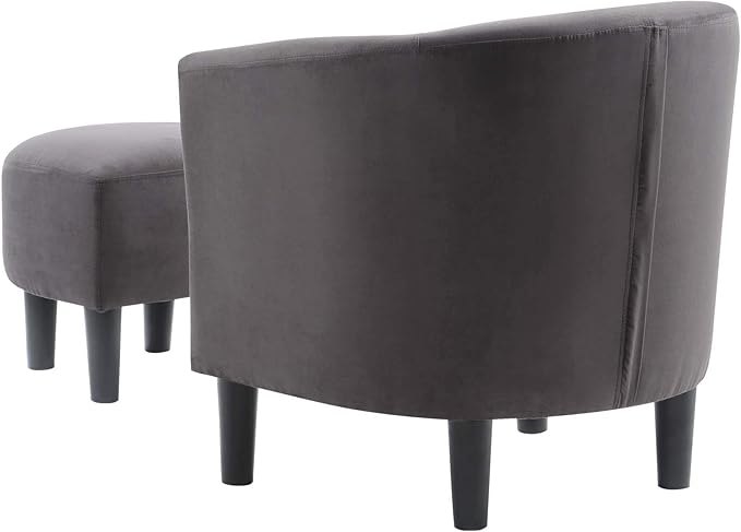 Convenience Concepts Take a Seat Churchill Accent Chair with Ottoman Dark Gray Microfiber