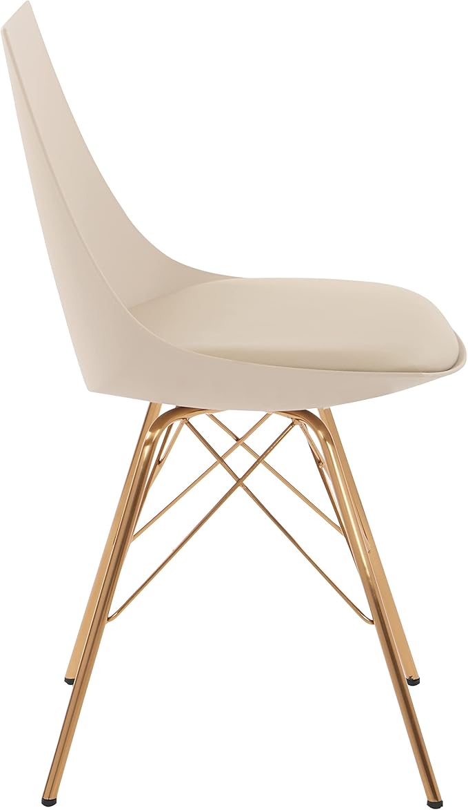 OSP Home Furnishings Oakley Mid-Century Modern Bucket ChairFaux Leather Cream
