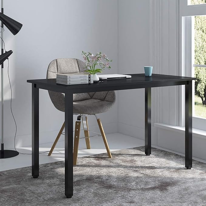 SogesGame Computer Desk 47.2 inches Small Office Desk Computer Table Study Writing Desk Workstation for Home Office Black Dining Table