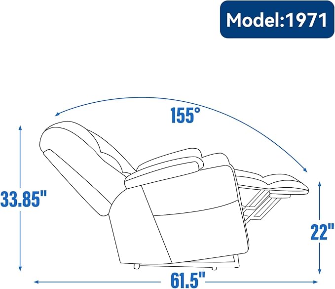Large Power Lift Recliner Chair with Massage and Heat Overstuffed Wide Living Room Recliner Chairs Comfy Bedroom Recliners for Adults Lazy Boy Reclining Chair for Small SpacesGrey